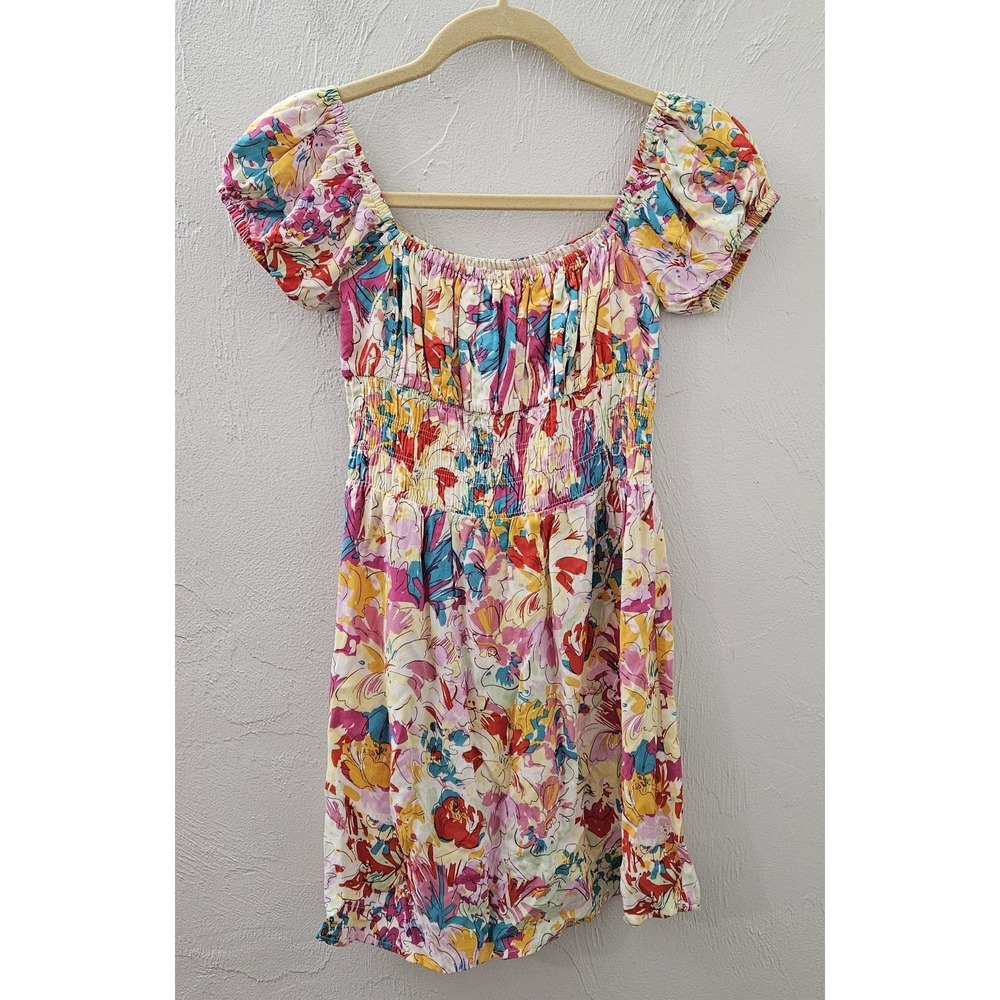 Seven Wonders Multicolor Floral Size 2‎ Lori Mini Dress 100% Rayon Lightweight